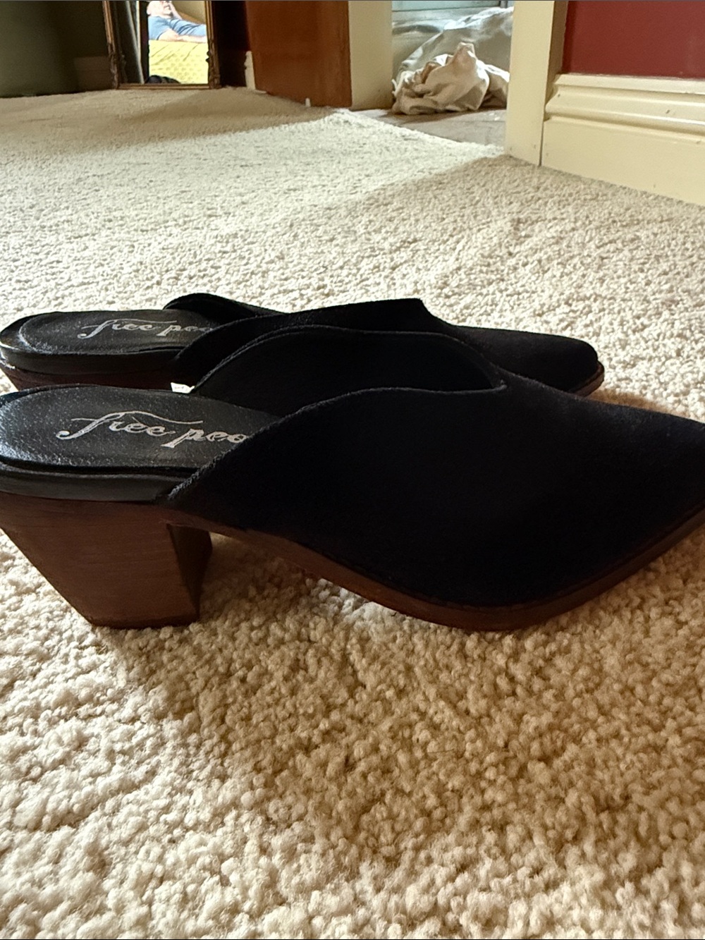 Free People Anya Suede Mule Black Size 37 - Picture 3 of 3
